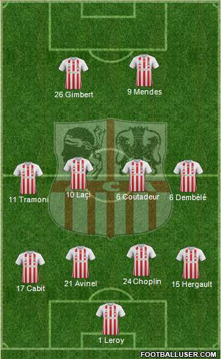 Athletic Club Ajaccien Football 4-4-2 football formation