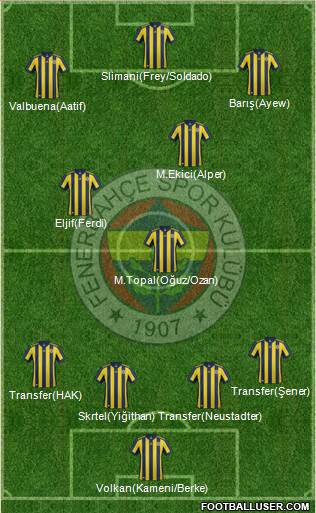 Fenerbahçe SK Formation 2018