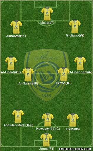 Al-Nassr (KSA) 3-4-3 football formation