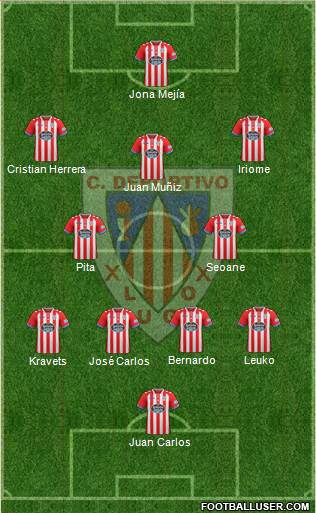 C.D. Lugo 4-2-3-1 football formation