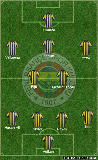 Fenerbahçe SK Formation 2018