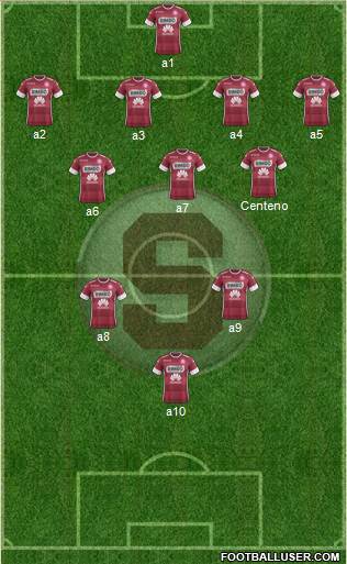 CD Saprissa 4-4-2 football formation