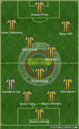 Fenerbahçe SK Formation 2018