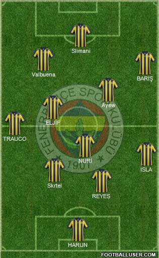 Fenerbahçe SK Formation 2018
