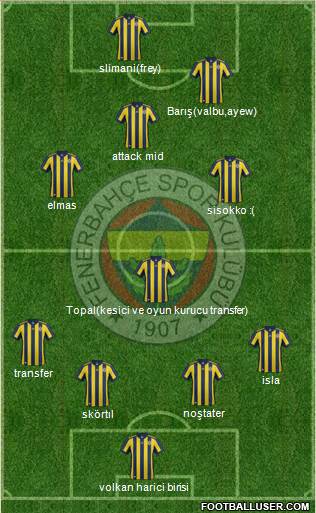 Fenerbahçe SK Formation 2018
