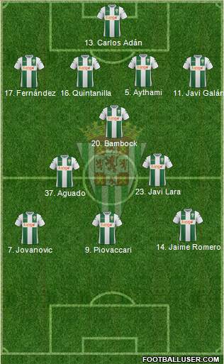 Córdoba C.F., S.A.D. football formation