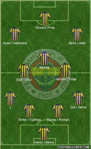 Fenerbahçe SK Formation 2018