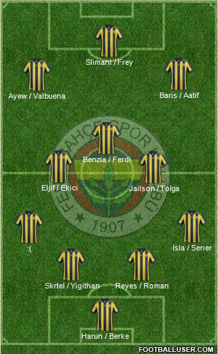 Fenerbahçe SK Formation 2018