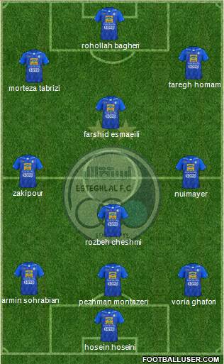 Esteghlal Tehran Formation 2018
