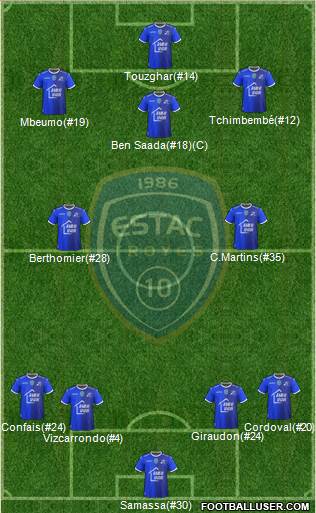 Esperance Sportive Troyes Aube Champagne football formation