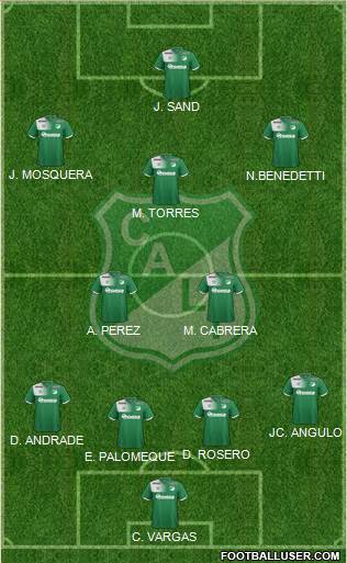 AC Deportivo Cali 4-1-4-1 football formation