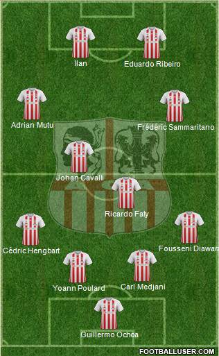 Athletic Club Ajaccien Football 4-4-2 football formation