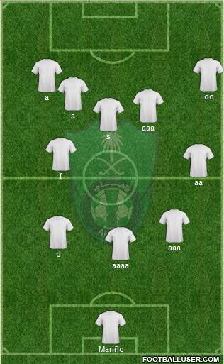 Al-Ahli (KSA) 3-5-1-1 football formation