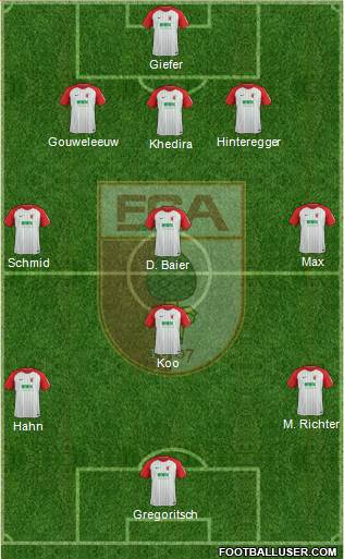 FC Augsburg Formation 2018