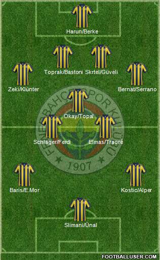 Fenerbahçe SK Formation 2018