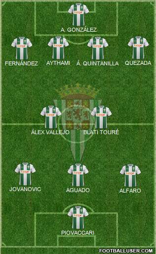 Córdoba C.F., S.A.D. football formation