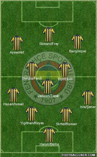 Fenerbahçe SK Formation 2018