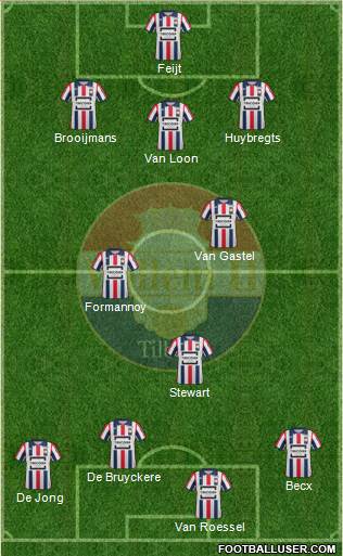 Willem II 3-5-2 football formation