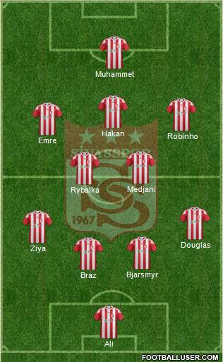 Sivasspor 4-2-3-1 football formation