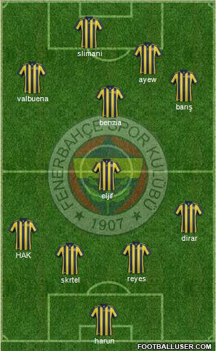 Fenerbahçe SK Formation 2018
