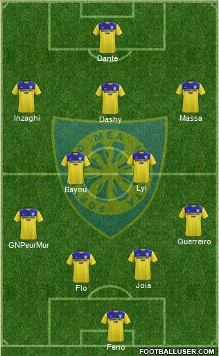 Carrarese 4-2-3-1 football formation