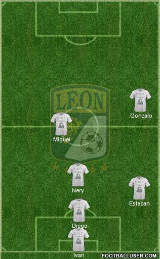 Club Deportivo León 4-4-2 football formation