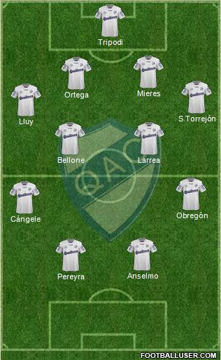 Quilmes 4-4-2 football formation