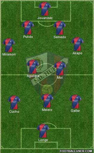 S.D. Huesca 4-2-3-1 football formation