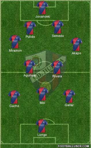 S.D. Huesca 4-2-1-3 football formation