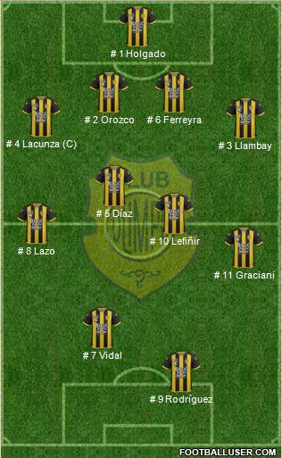 Olimpo de Bahía Blanca 4-4-2 football formation