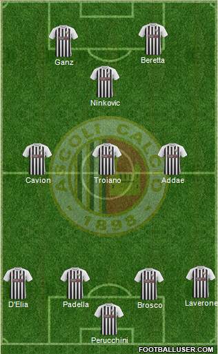 Ascoli 4-3-1-2 football formation