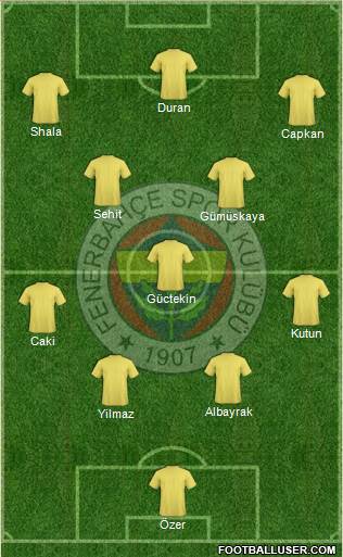 Fenerbahçe SK Formation 2018