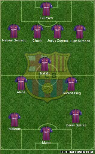 F.C. Barcelona Formation 2018