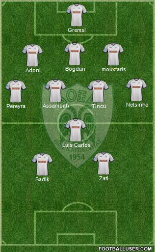 Doxa THOI Katokopias 3-5-2 football formation