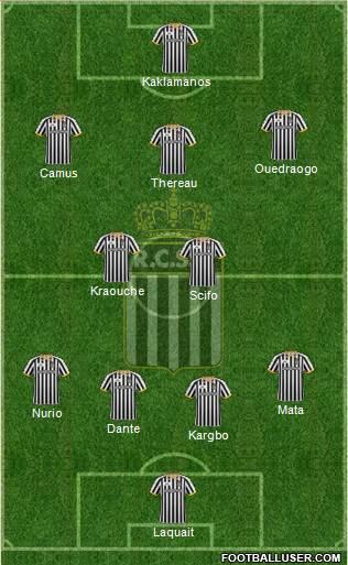 Sporting du Pays de Charleroi 4-4-2 football formation