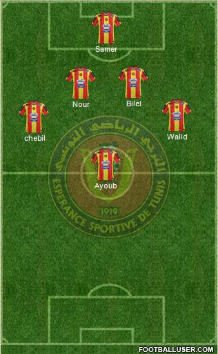 Espérance Sportive de Tunis 3-4-3 football formation