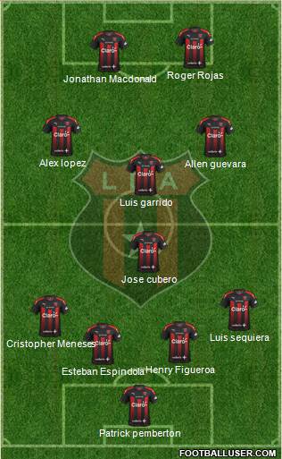 Liga Deportiva Alajuelense 4-1-3-2 football formation