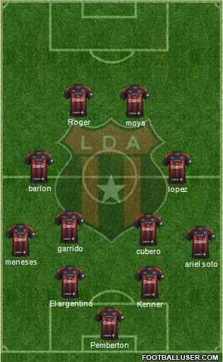 Liga Deportiva Alajuelense 4-4-2 football formation