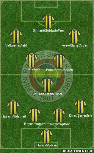 Fenerbahçe SK Formation 2019