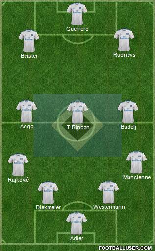 Hamburger SV 4-3-3 football formation