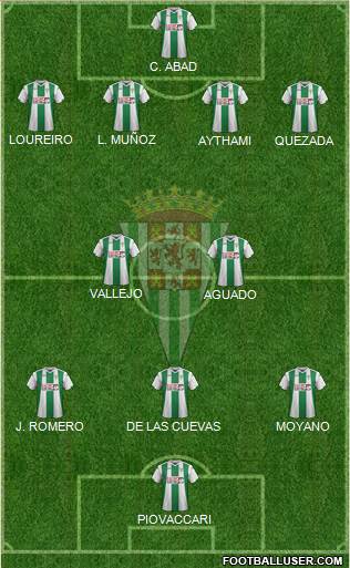 Córdoba C.F., S.A.D. 4-2-3-1 football formation