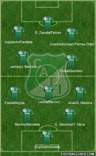 AC Deportivo Cali 4-4-1-1 football formation