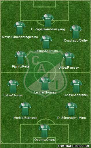 AC Deportivo Cali 4-4-1-1 football formation