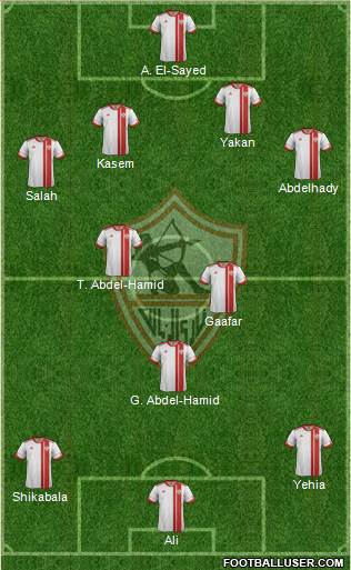 Zamalek Sporting Club 4-3-3 football formation