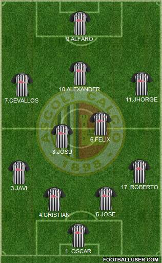 Ascoli 4-2-3-1 football formation