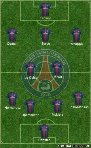 Paris Saint-Germain Formation 2019