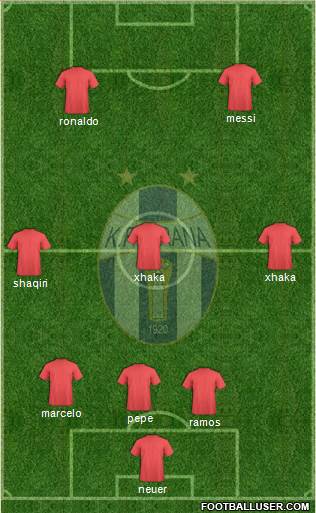 KF Tirana football formation