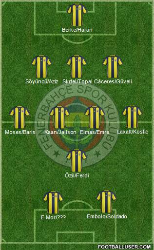 Fenerbahçe SK Formation 2019