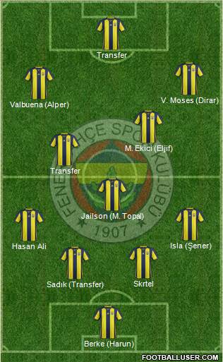 Fenerbahçe SK Formation 2019
