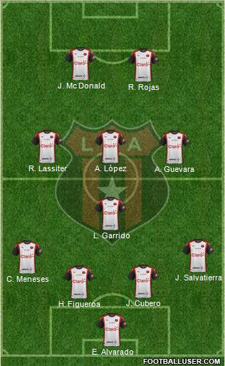 Liga Deportiva Alajuelense 4-4-2 football formation